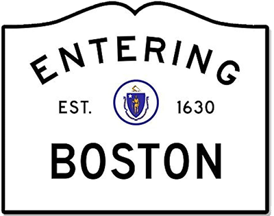 Entering Boston sign